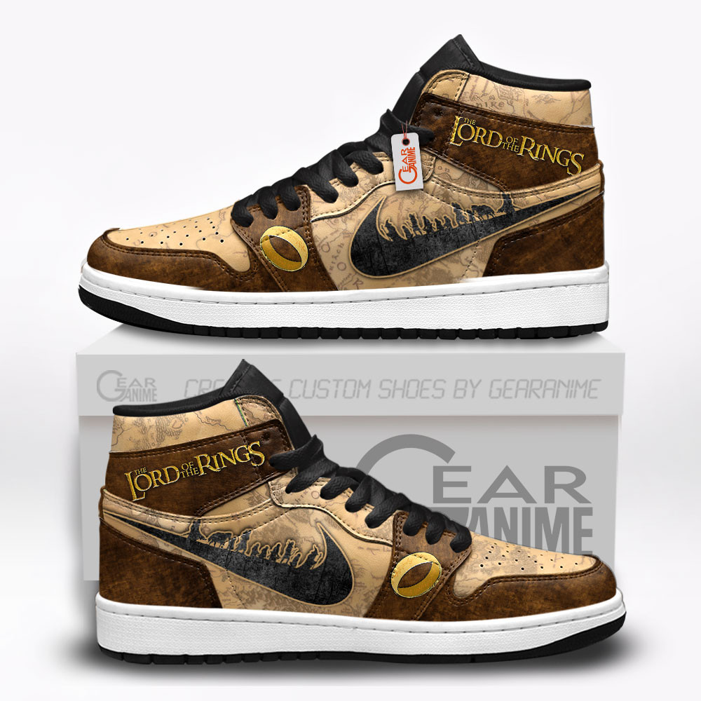 Lord Of The Rings Silhouette Custom Movie High-Top Leather Sneakers