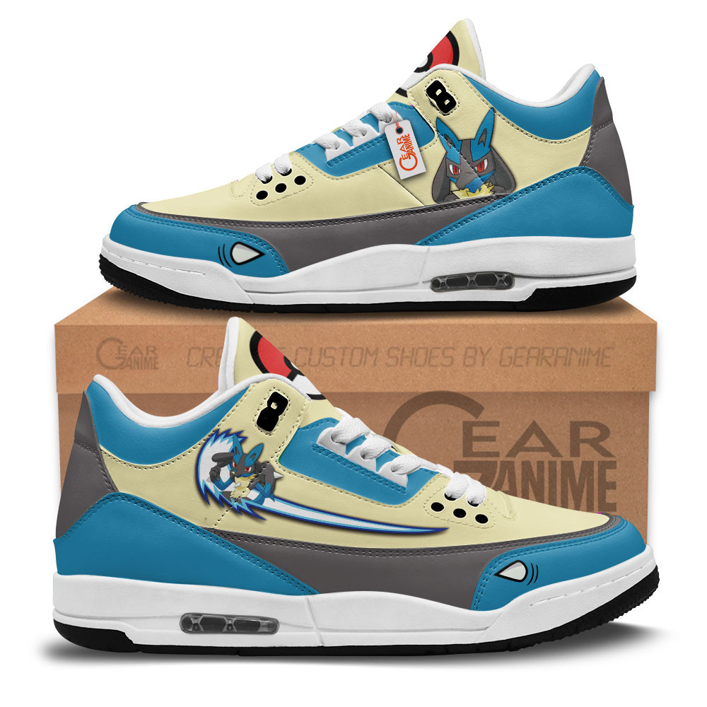Lucario Custom Anime Retro 3 Leather Sneakers