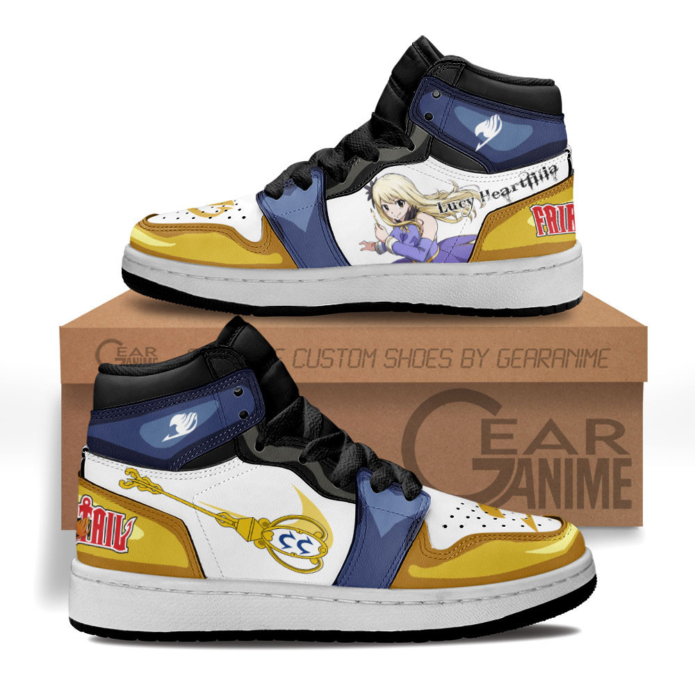 Lucy Heartfilia Custom Anime Kids High-Top Leather Sneakers