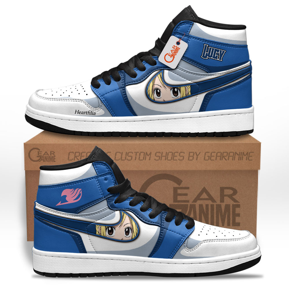 Lucy Heartfilia High-Top Leather Sneakers Custom Name