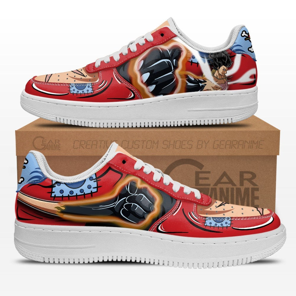 Luffy Armament Haki Custom Anime Low-Top Leather Sneakers