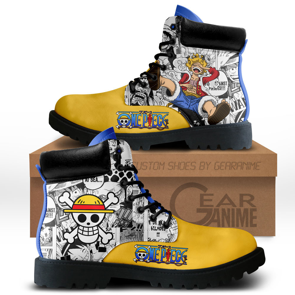 Luffy Awaken Gear 5th Custom Anime Combat Boots Manga Style