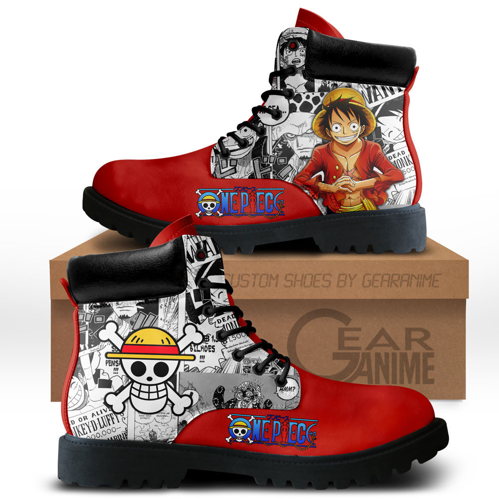 Luffy Custom Anime Combat Boots Manga Style