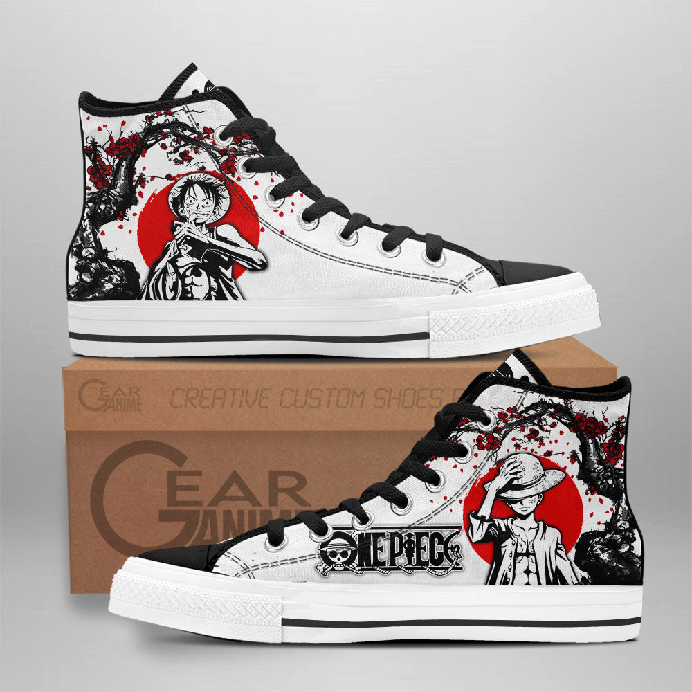Luffy Custom Anime High-Top Canvas Shoes
