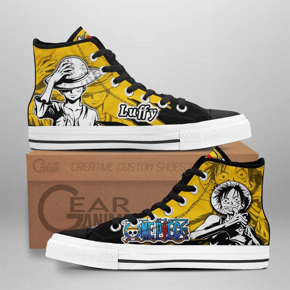 Luffy Custom Anime High-Top Canvas Shoes