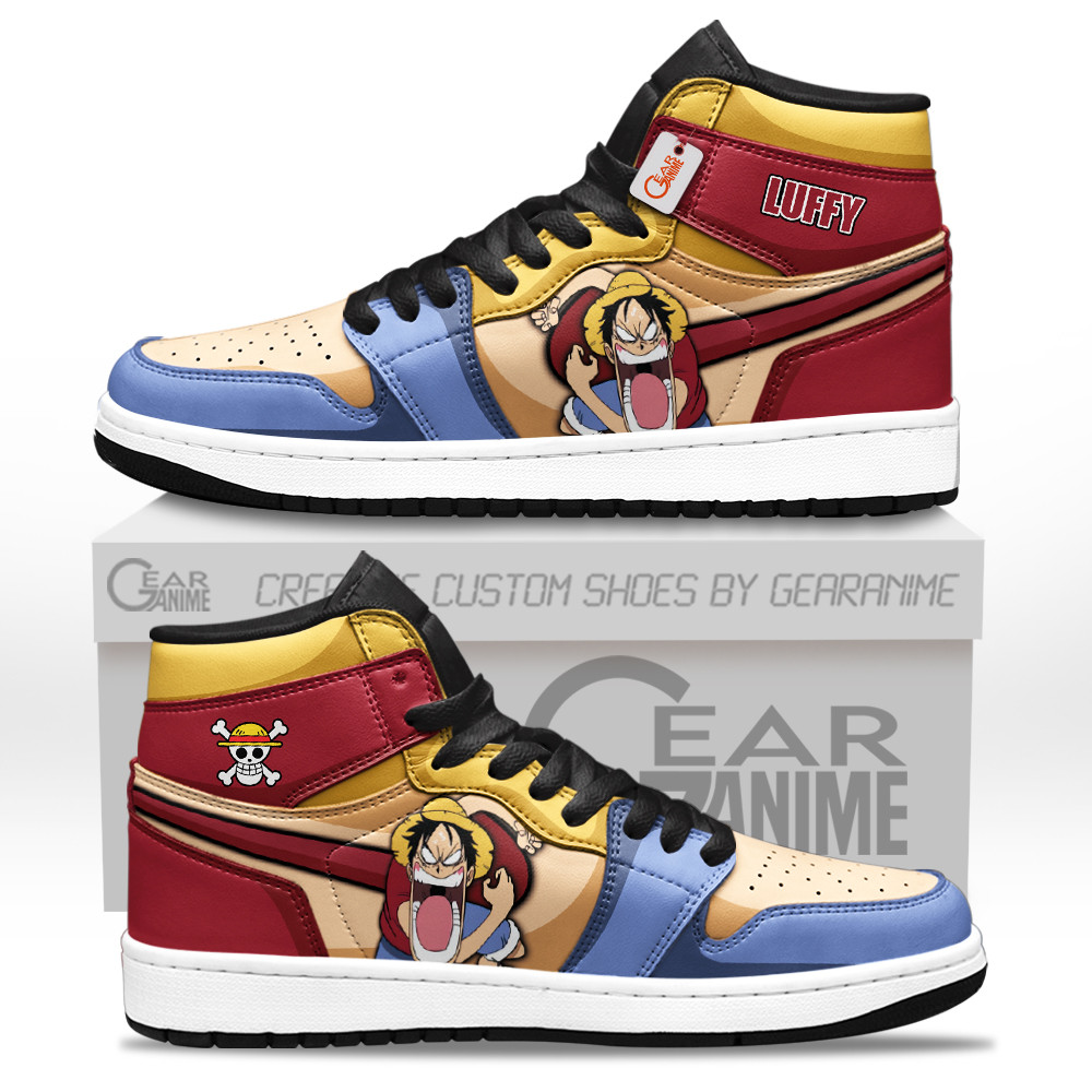 Luffy Custom Anime High-Top Leather Sneakers Big Mouth Personalized Collection