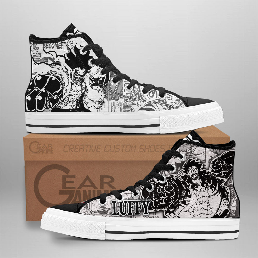 Luffy Gear 4 Custom Anime High-Top Canvas Shoes