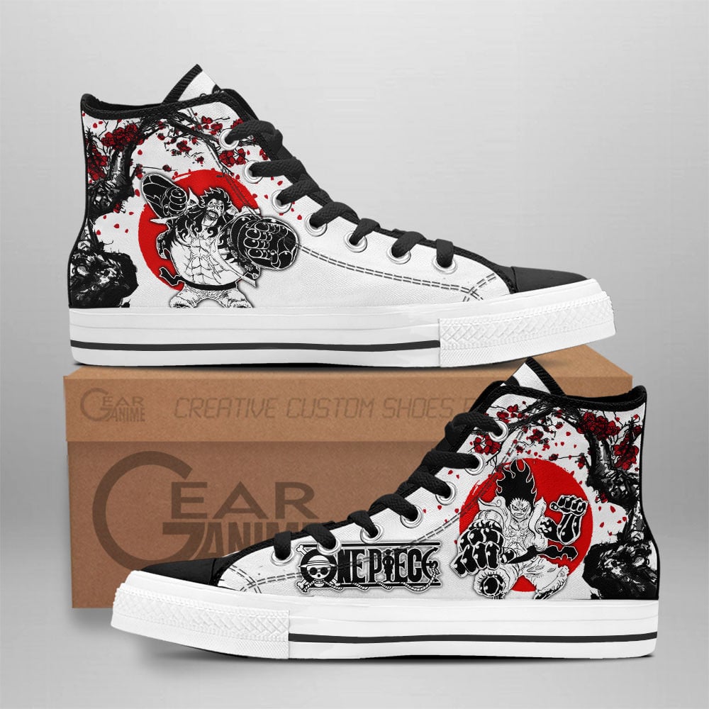 Luffy Gear 4 Custom Anime High-Top Canvas Shoes Japan