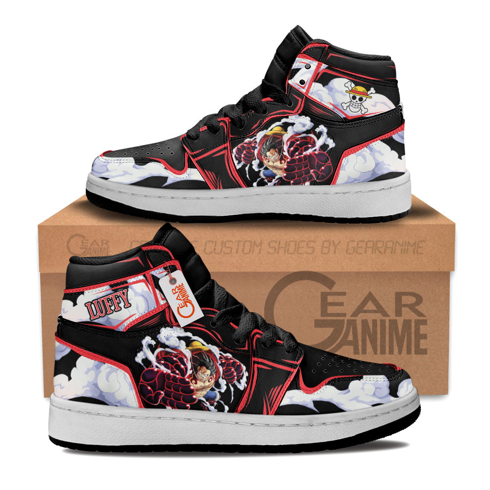 Luffy Gear 4 Custom Anime Kids High-Top Leather Sneakers Personalized