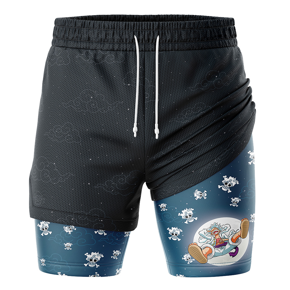 Luffy Gear 5 Pattern One Piece 2-in-1 Performance Shorts