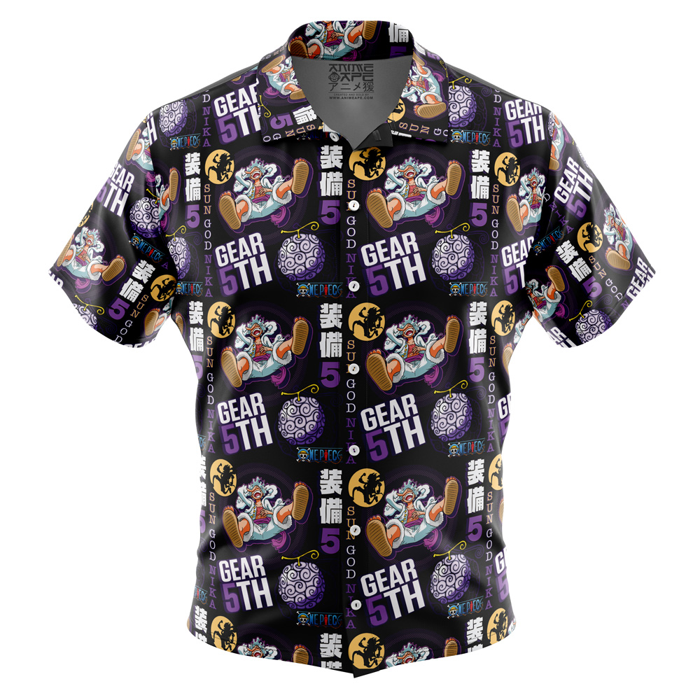 Luffy Gear 5 Sun God Nika V2 One Piece Button Up Hawaiian Shirt