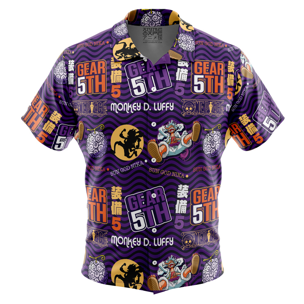 Luffy Gear 5 Sun God Nika V3  One Piece Button Up Hawaiian Shirt