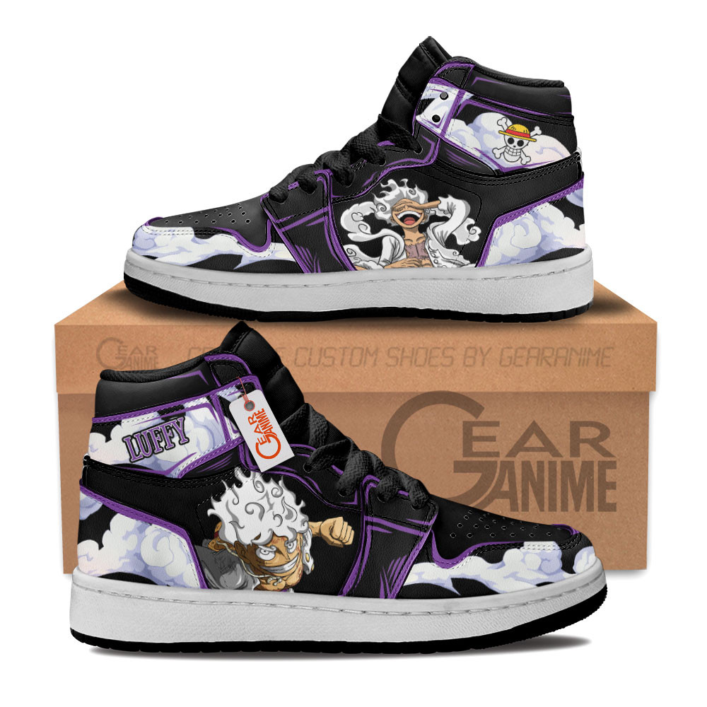 Luffy Nika Gear 5th Kid High-Top Sneakers Custom Name