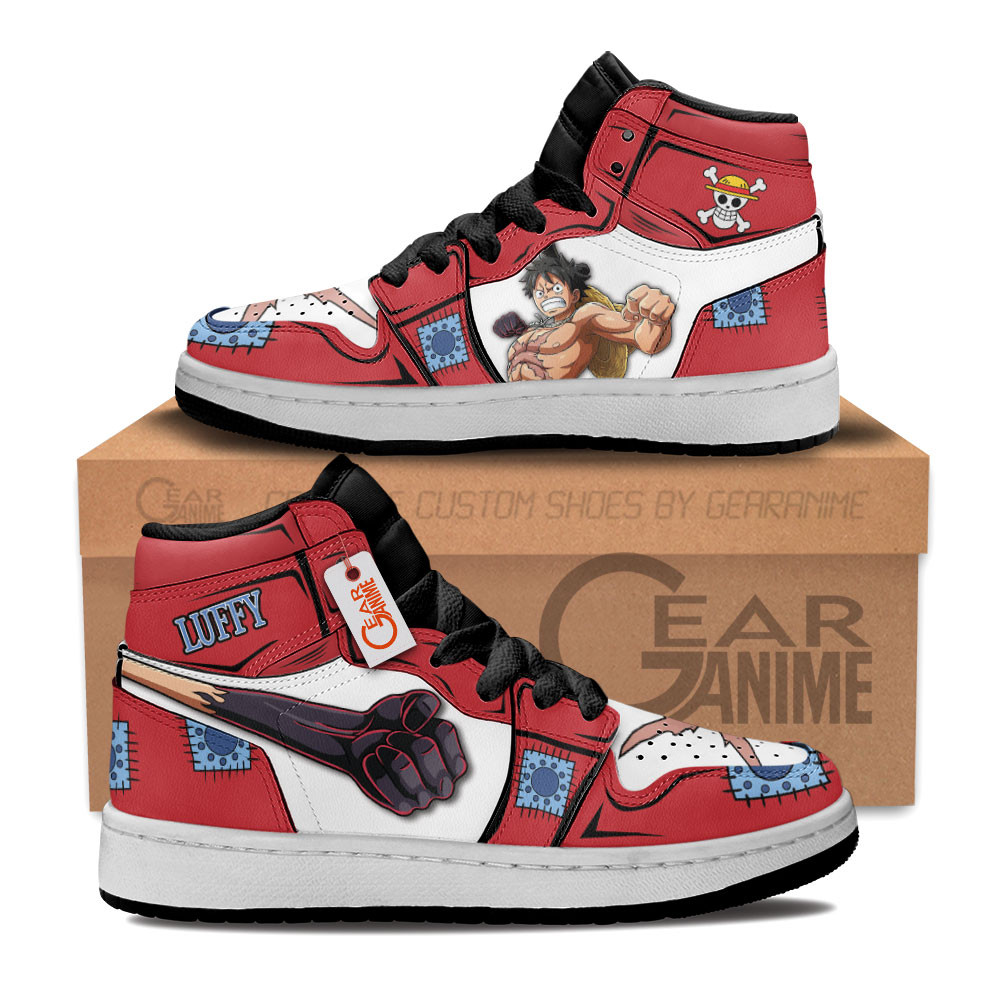 Luffy Wano Arc Custom Anime Kids High-Top Leather Sneakers Personalized