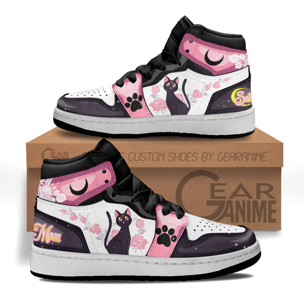 Luna Custom Anime Kids High-Top Leather Sneakers