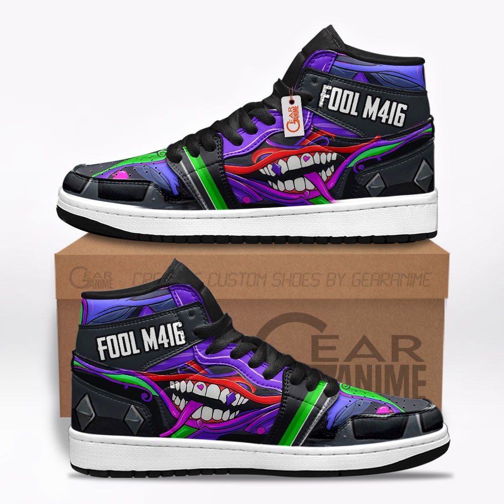 M416 Fool Custom Gaming High-Top Leather Sneakers Skin