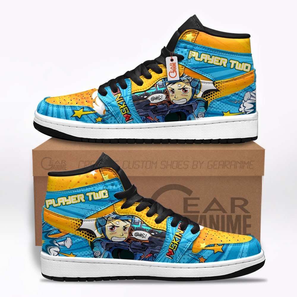 M4A1-S Player Two Custom Gaming High-Top Leather Sneakers Game C.S Skins