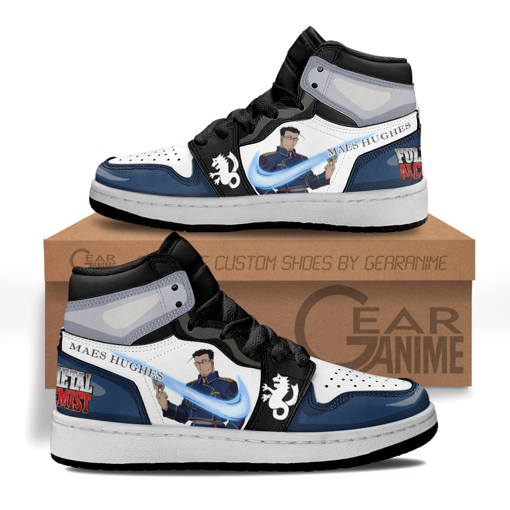 Maes Hughes Custom Anime Kids High-Top Leather Sneakers