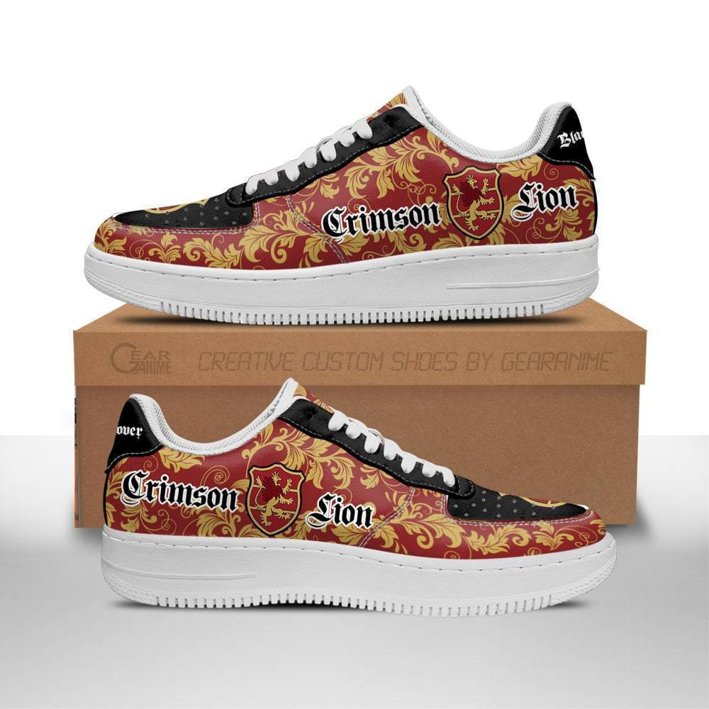 Magic Knights Squad Crimson Lion Custom Anime Low-Top Leather Sneakers