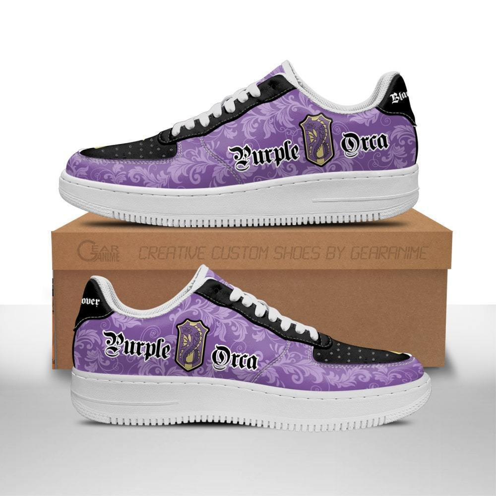 Magic Knights Squad Purple Orca Custom Anime Low-Top Leather Sneakers