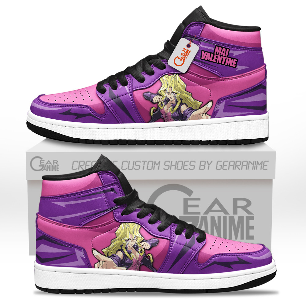 Mai Valentine Custom Anime High-Top Leather Sneakers