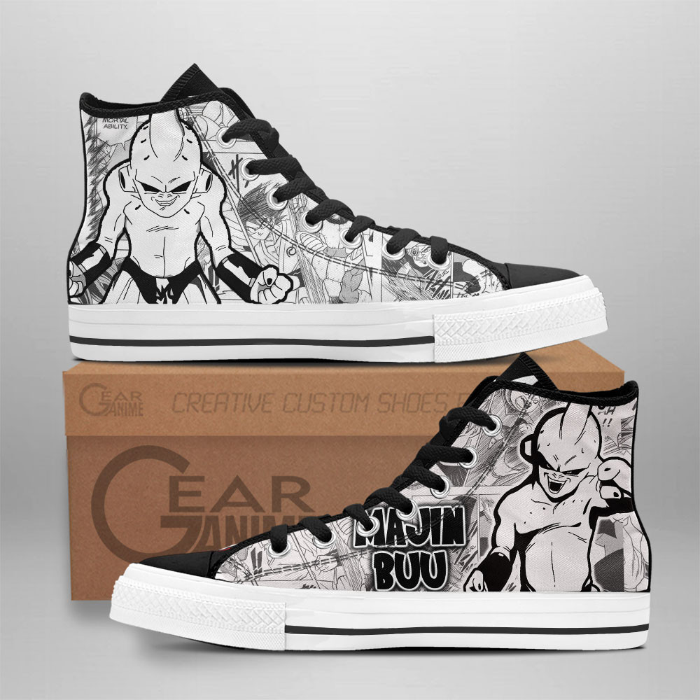Majin Buu Custom Anime High-Top Canvas Shoes