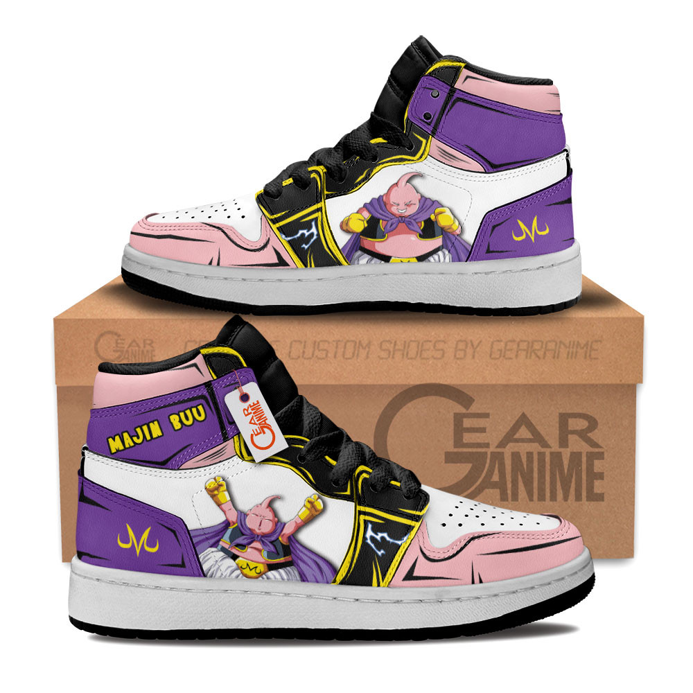 Majin Buu Custom Anime Kids High-Top Leather Sneakers Personalized