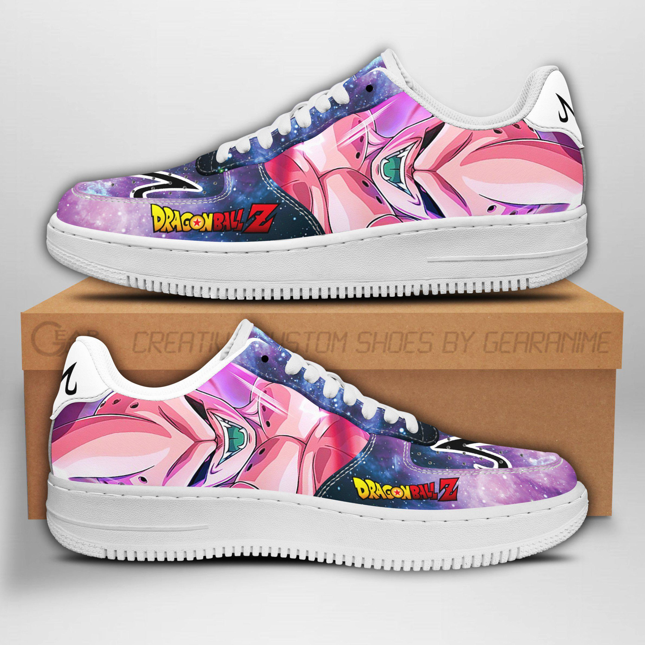 Majin Buu Custom Anime Low-Top Leather Sneakers