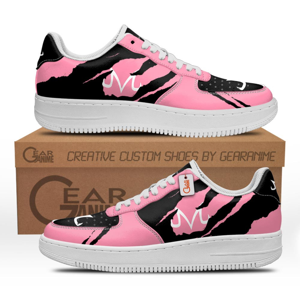Majin Buu Symbol Custom Anime Low-Top Leather Sneakers