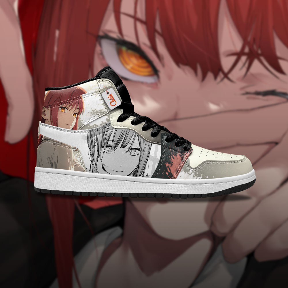 Makima Custom Anime High-Top Leather Sneakers Mixed Manga Style