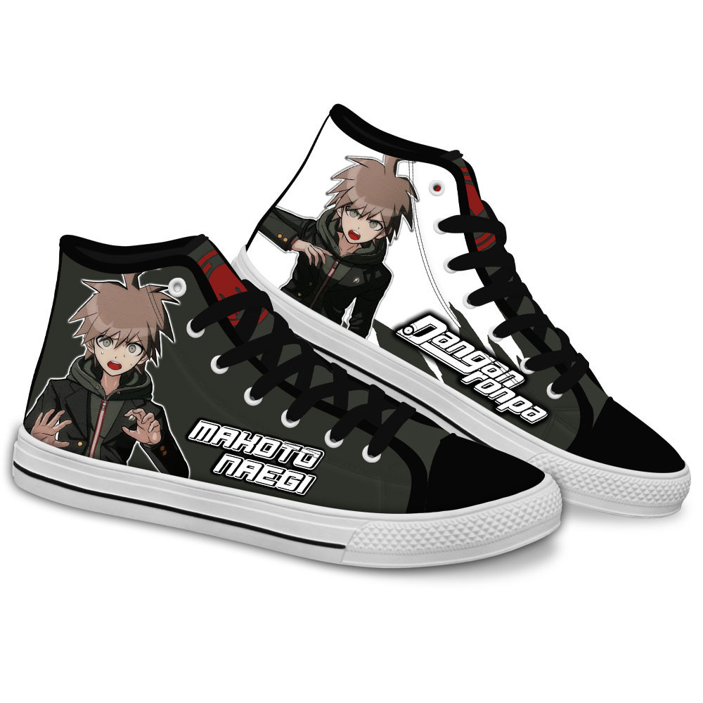 Makoto Naegi Custom Anime High-Top Canvas Shoes NT2608