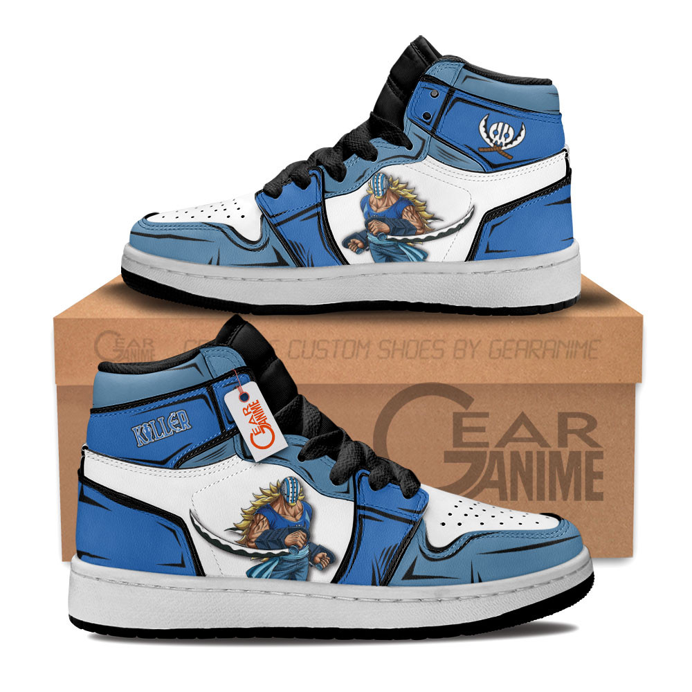 Massacre Soldier Killer Custom Anime Kids High-Top Leather Sneakers Personalized