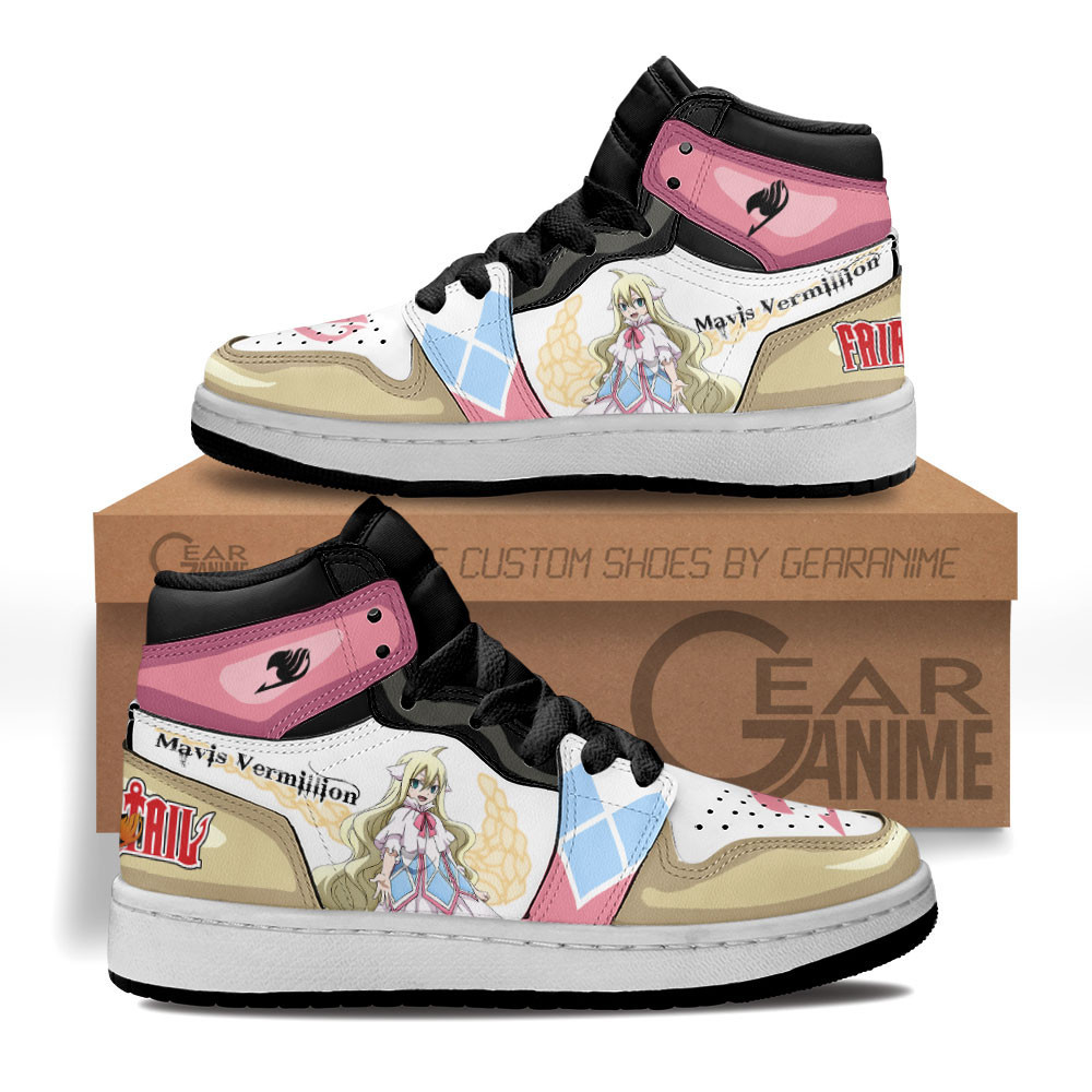 Mavis Vermillion Custom Anime Kids High-Top Leather Sneakers