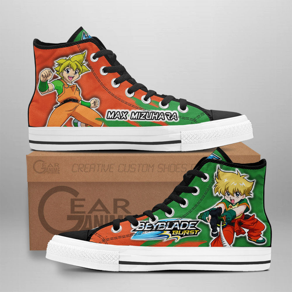 Max Mizuhara Custom Anime High-Top Canvas Shoes Beyblade NTT290