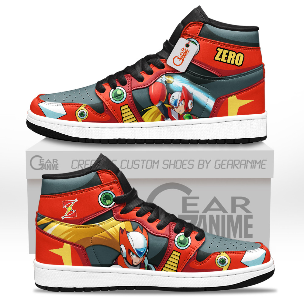 Mega Man Zero Custom Gaming High-Top Leather Sneakers Custom Name