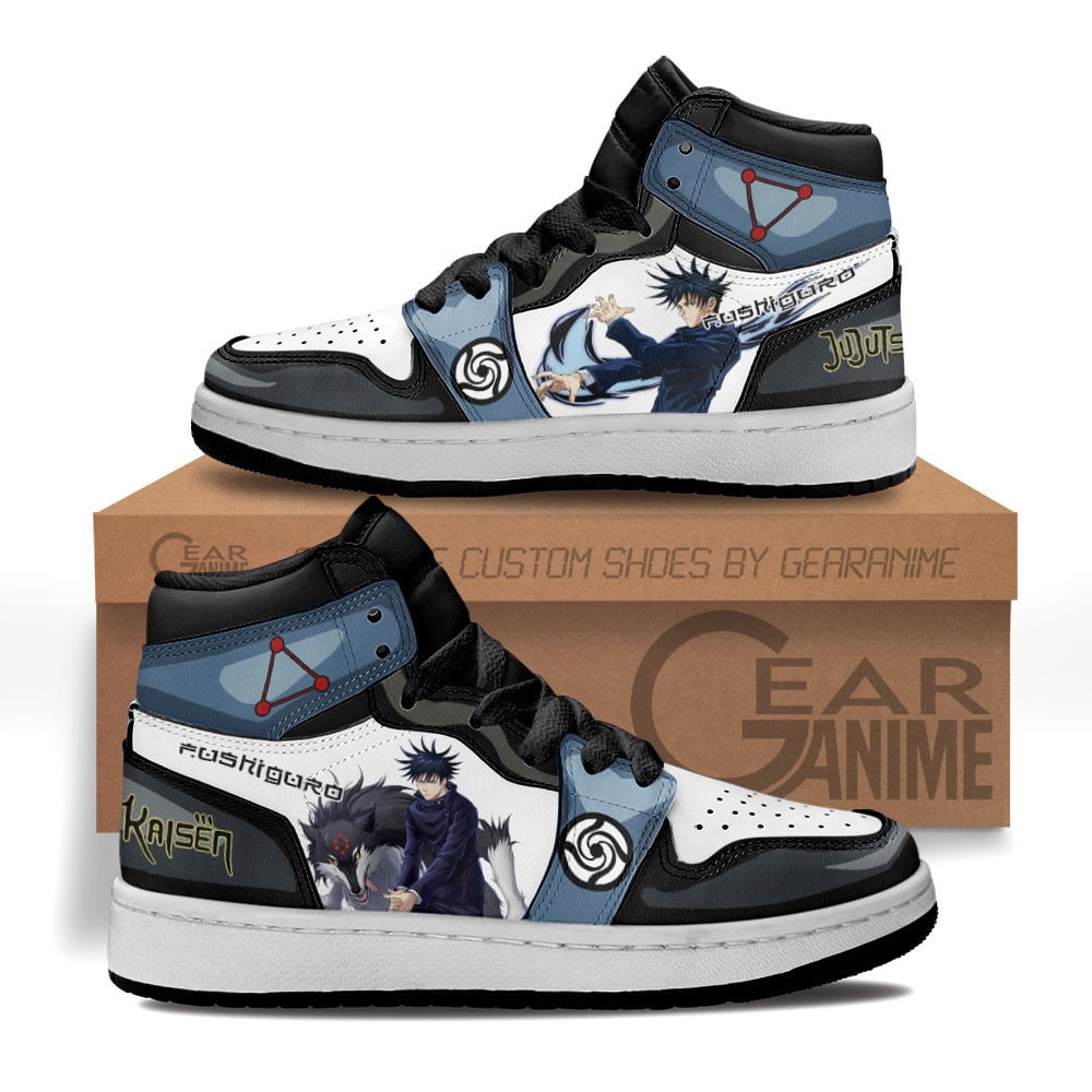 Megumi Fushiguro Custom Anime Kids High-Top Leather Sneakers