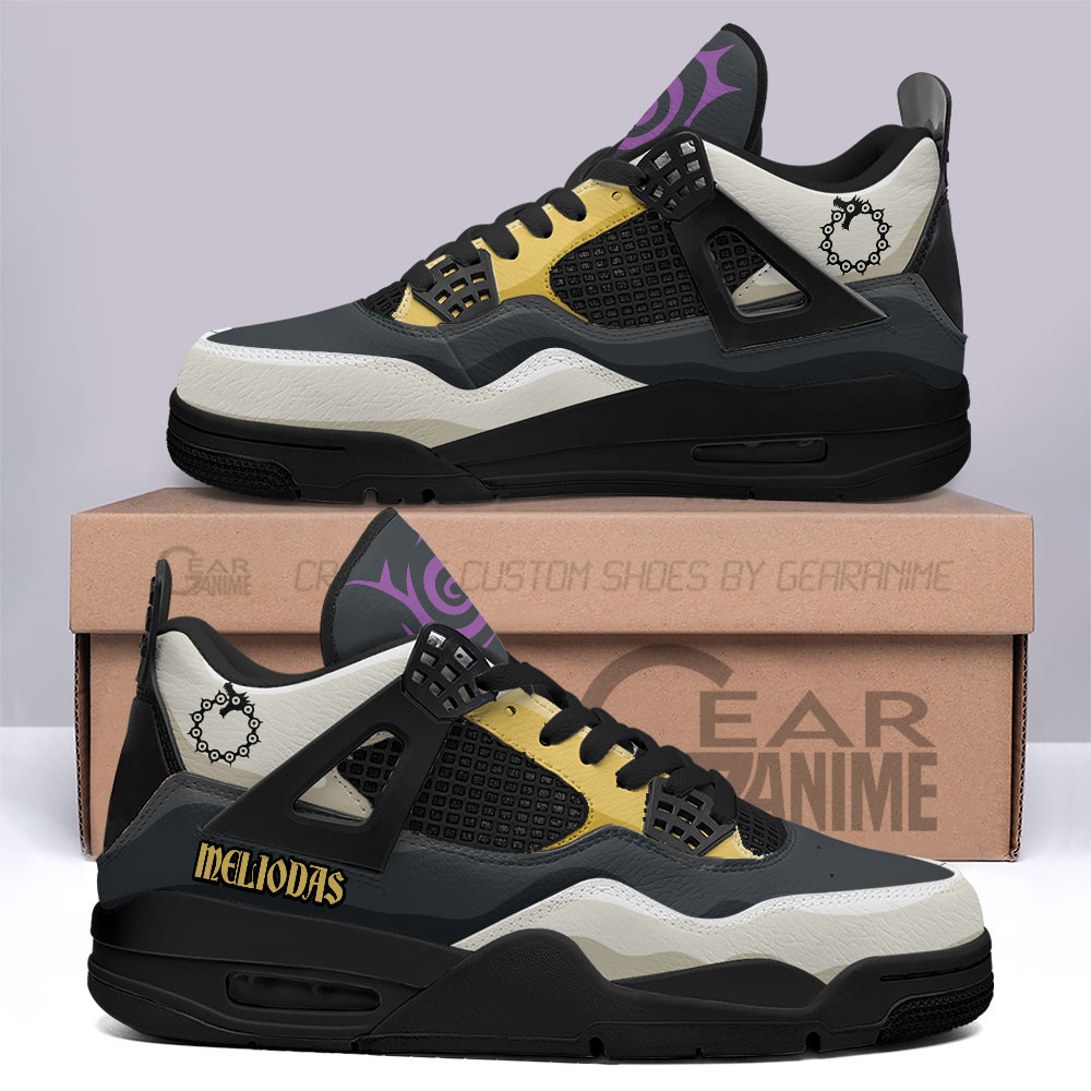 Meliodas Custom Anime Retro 4 Leather Sneakers Deadly Sins