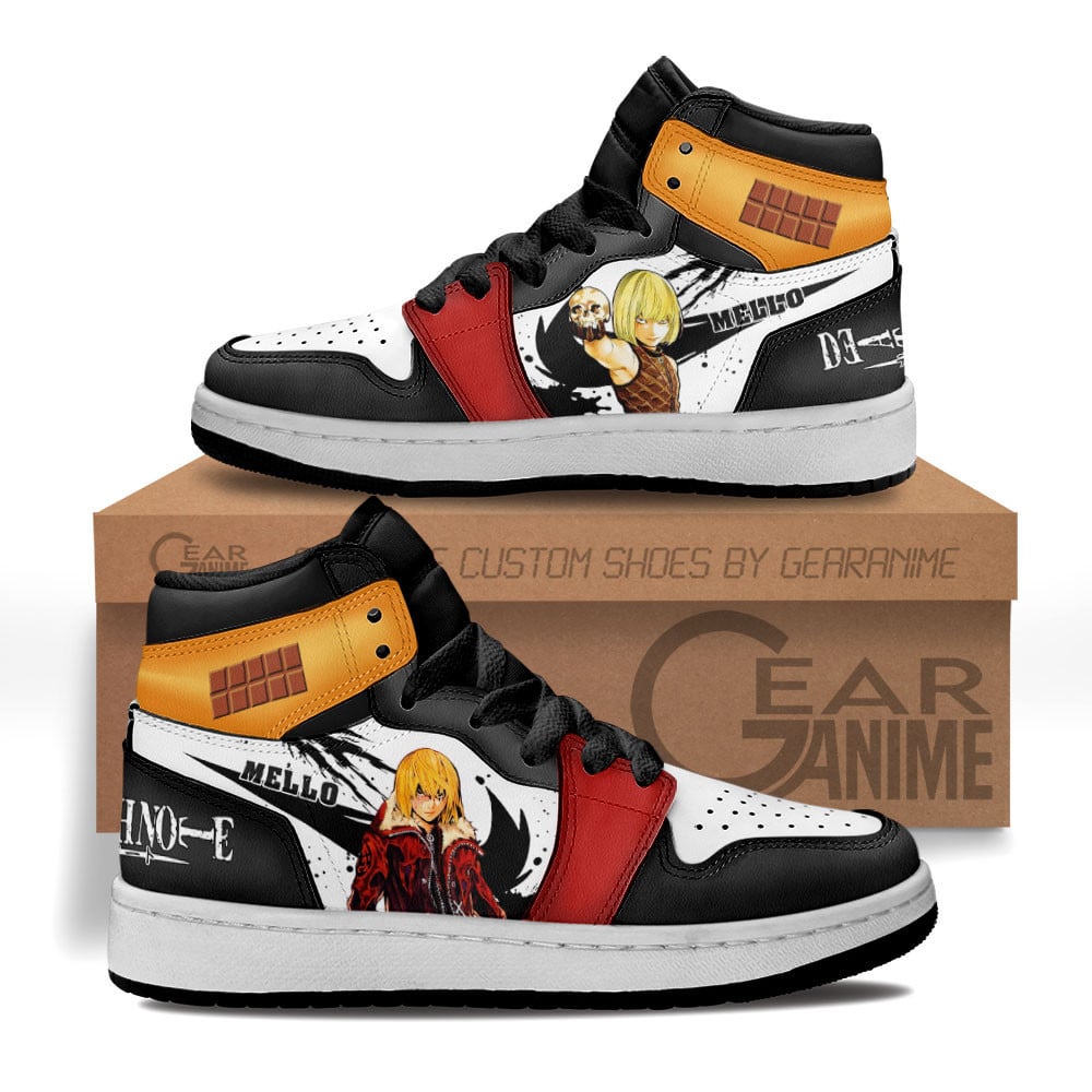 Mello Custom Anime Kids High-Top Leather Sneakers Death Note
