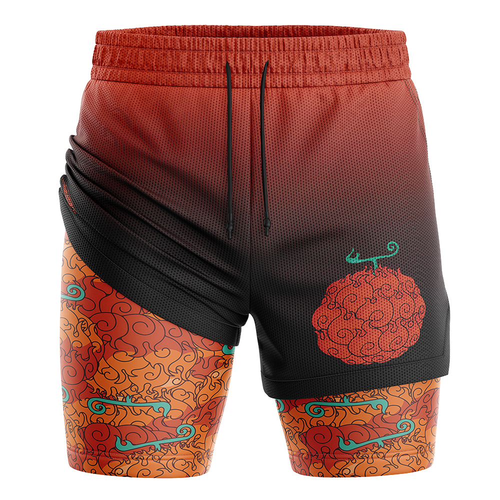 Mera Mera No Mi One Piece 2-in-1 Performance Shorts