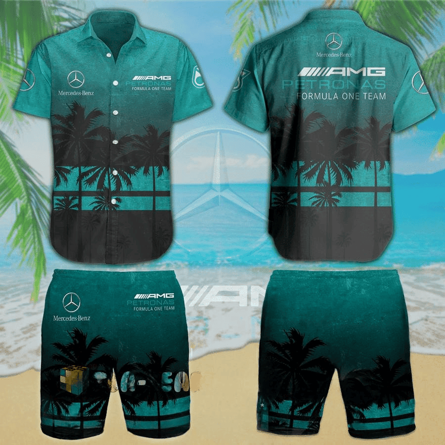 Mercedes 100th Anniversary Hawaiian Shirt And Short 1926 2026 Clothing Gift Ideas For Him