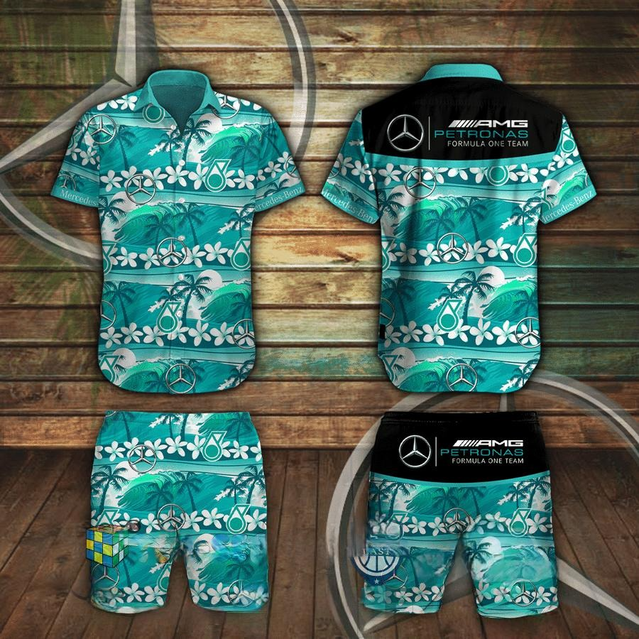 Mercedes 100th Anniversary Hawaiian Shirt And Short Mercedes Mens Clothes Present For Brother