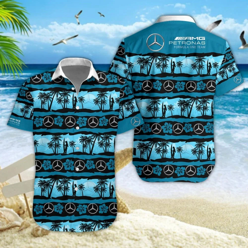 Mercedes 100th Anniversary Hawaiian Shirt Mercedes Clothes Father's Day Gifts For Husband