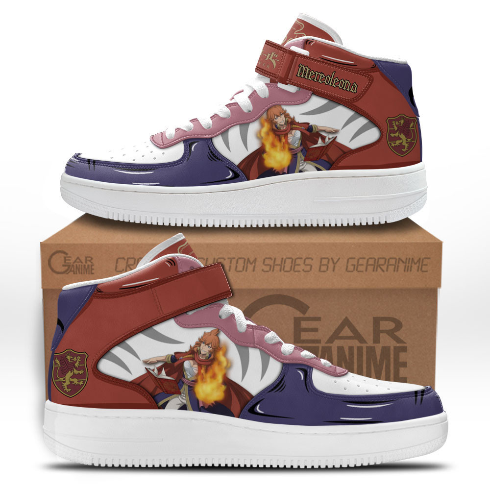 Mereoleona Vermillion Custom Anime Mid-Top Leather Sneakers