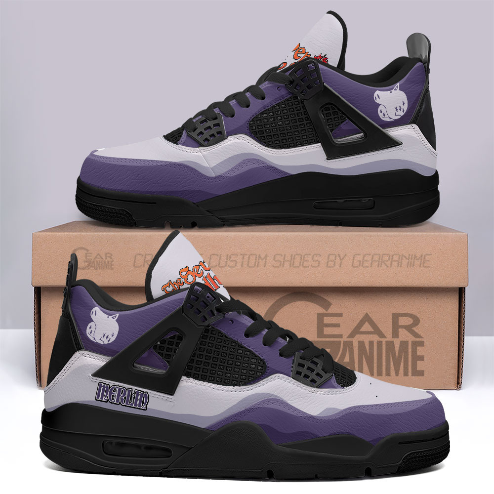 Merlin Custom Anime Retro 4 Leather Sneakers Deadly Sins