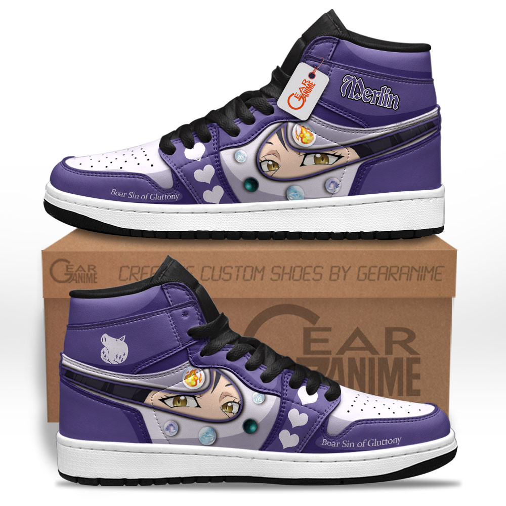 Merlin Gluttony High-Top Leather Sneakers Custom Name