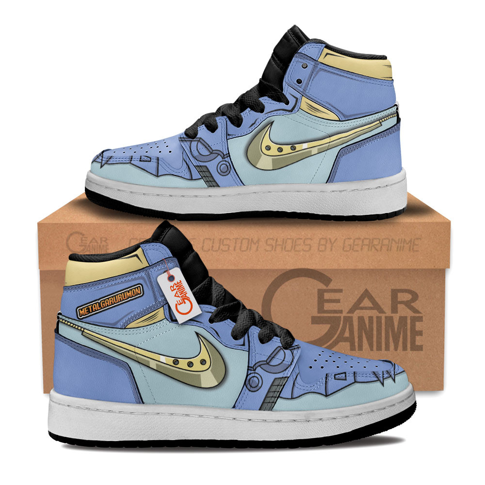 MetalGarurumon Custom Anime Kids High-Top Leather Sneakers