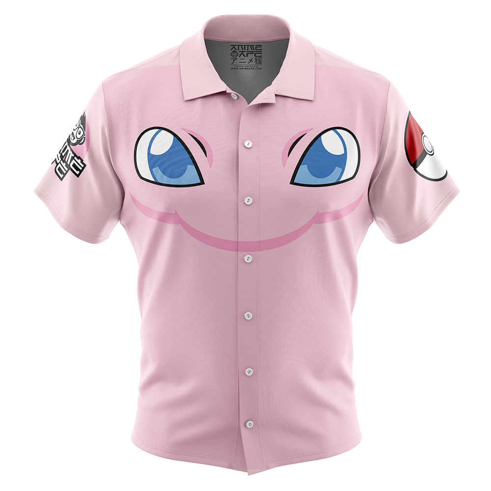 Mew Face Pokemon Button Up Hawaiian Shirt