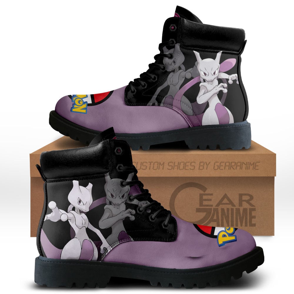 Mewtwo Custom Anime Combat Boots MV0512