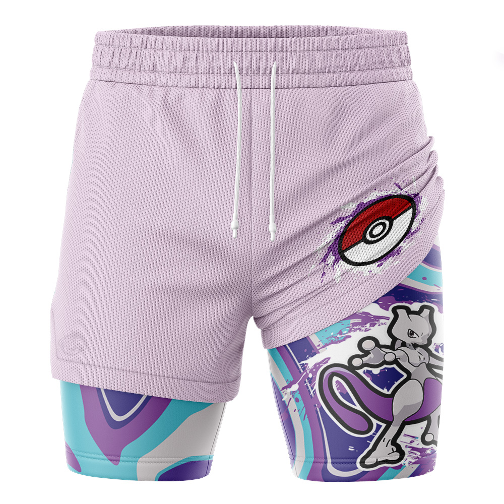 Mewtwo Trippy  Pokemon 2-in-1 Performance Shorts