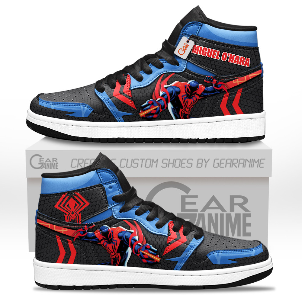 Miguel O'Hara High-Top Leather Sneakers Spider-verse Custom Name